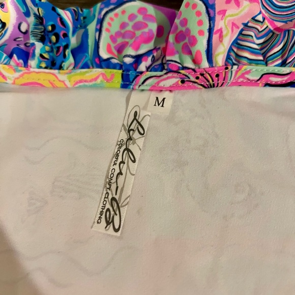 Lulu B UPF 50+ Cooling Sun Shirt Top Medium Colorful Coastal Print - Picture 12 of 12